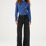 Top Billy imprimé fleuri - Noir/Bleu - FABIENNE CHAPOT
