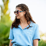 Top en jean esprit vareuse - Bleu - I.Code