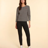 Top marinière broderie coeur - Noir - I.Code