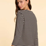 Top marinière broderie coeur - Noir - I.Code