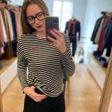 Top marinière broderie coeur - Noir - I.Code