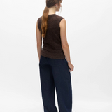 Gilet sans manches OBJDENISI OBJECT marron – porté de dos