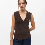 Gilet sans manches OBJDENISI OBJECT marron – vue portée de face