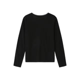 Top manches longues avec encolure en lurex Selton - Noir - GRACE & MILA