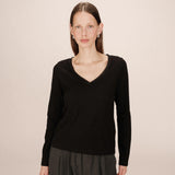 Top manches longues avec encolure en lurex Selton - Noir - GRACE & MILA