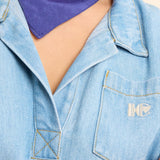 Top en jean esprit vareuse - Bleu - I.Code