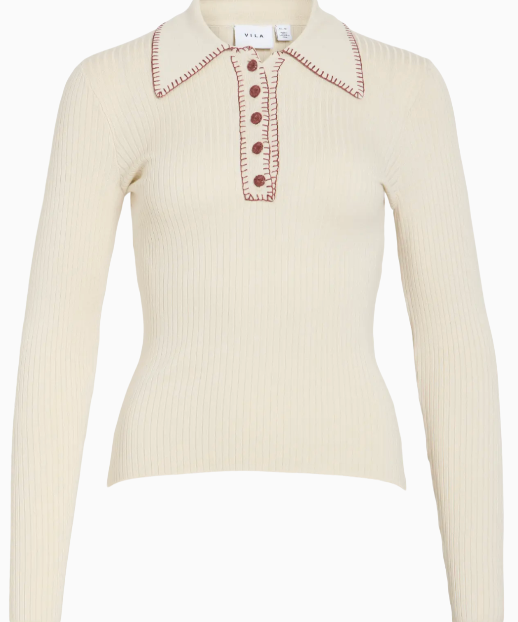 Polo en maille VISAPILY VILA Birch – vue produit de face