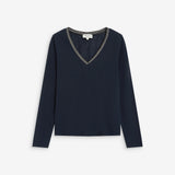 T-shirt manches longues ABRICOT GRACE & MILA marine – vue produit de face