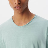 T-shirt l'essentiel coton bio col V - Bleu gris - IKKS Men