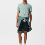 T-shirt l'essentiel coton bio col V - Bleu gris - IKKS Men
