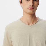 T-shirt l'essentiel coton bio col V - Lin - IKKS Men