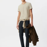 T-shirt l'essentiel coton bio col V - Lin - IKKS Men