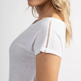 T-shirt uni femme Pikin - Ecru - Sun Valley femme