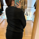 Veste bomber zippé en jersey lourd Ypola - Noire - SUN VALLEY FEMME