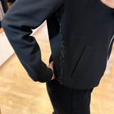 Veste bomber zippé en jersey lourd Ypola - Noire - SUN VALLEY FEMME