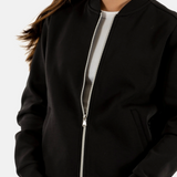 Veste bomber zippé en jersey lourd Ypola - Noire - SUN VALLEY FEMME