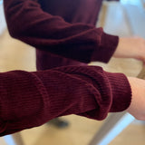 Robe courte col zippée en velours - Bordeaux - I.CODE