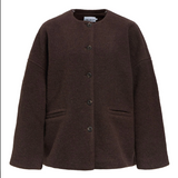 Veste OBJMAISE OBJECT marron Seal Brown – vue produit de face sans écharpe