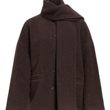 Veste OBJMAISE OBJECT marron – vue produit de face avec écharpe