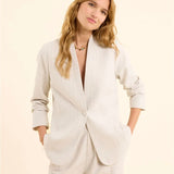 Veste de costume rayures tennis - Gris chiné - I.Code