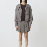 Veste courte à carreaux zippée Dario - Beige - SUNCOO