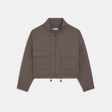 Veste courte à carreaux zippée Dario - Beige - SUNCOO