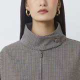 Veste courte à carreaux zippée Dario - Beige - SUNCOO