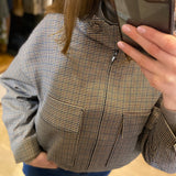 Veste courte à carreaux zippée Dario - Beige - SUNCOO