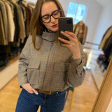 Veste courte à carreaux zippée Dario - Beige - SUNCOO
