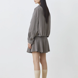 Veste courte à carreaux zippée Dario - Beige - SUNCOO