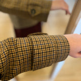 Veste courte carreaux en laine double boutonnage Erin- Camel - SUNCOO