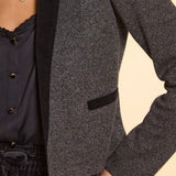 Veste courte maille faux-uni - Noir - I.Code