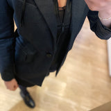 Fitted hooded blazer - Anthracite grey - IKKS WOMEN