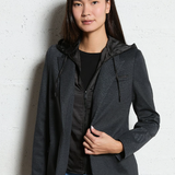 Fitted hooded blazer - Anthracite grey - IKKS WOMEN