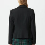 Veste de tailleur courte double boutonnage - Noire - IKKS WOMEN