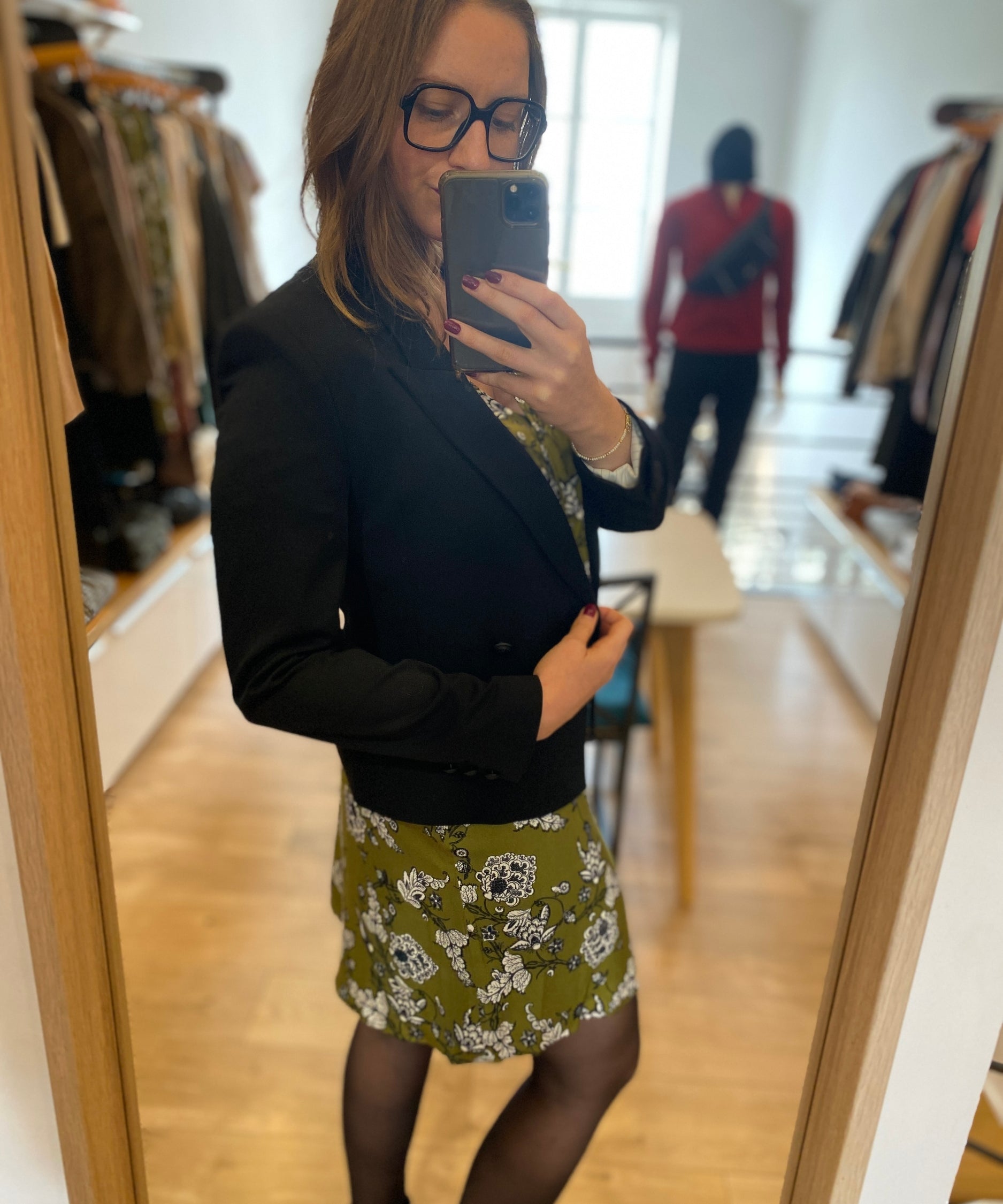 Veste de tailleur courte double boutonnage - Noire - IKKS WOMEN