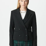 Veste de tailleur courte double boutonnage - Noire - IKKS WOMEN