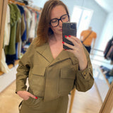 Veste courte oversize Dona - Kaki - Suncoo