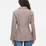 Veste blazer VISOLENE VILA Coffee Bean – portée de dos