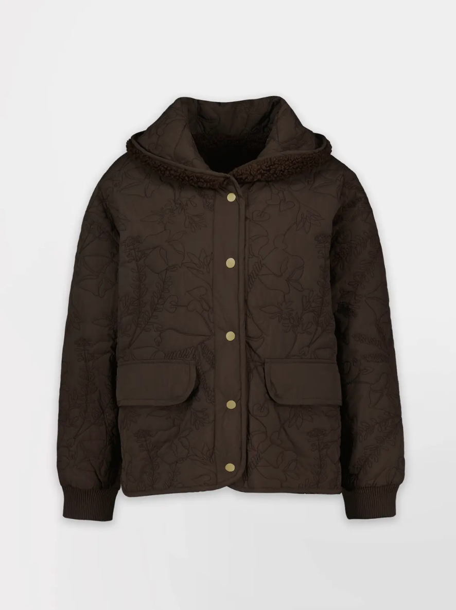 Veste MAYSAVES TBS brun – face matelassée brodée avec poches à rabat