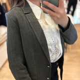 Veste tailleur chevron femme - Gris chiné anthracite - I.CODE