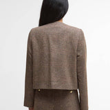 Veste tailleur Corina sans col - Carreaux marron - BARBOUR FEMME