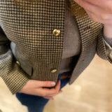 Veste tailleur Corina sans col - Carreaux marron - BARBOUR FEMME