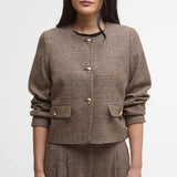 Veste tailleur Corina sans col - Carreaux marron - BARBOUR FEMME