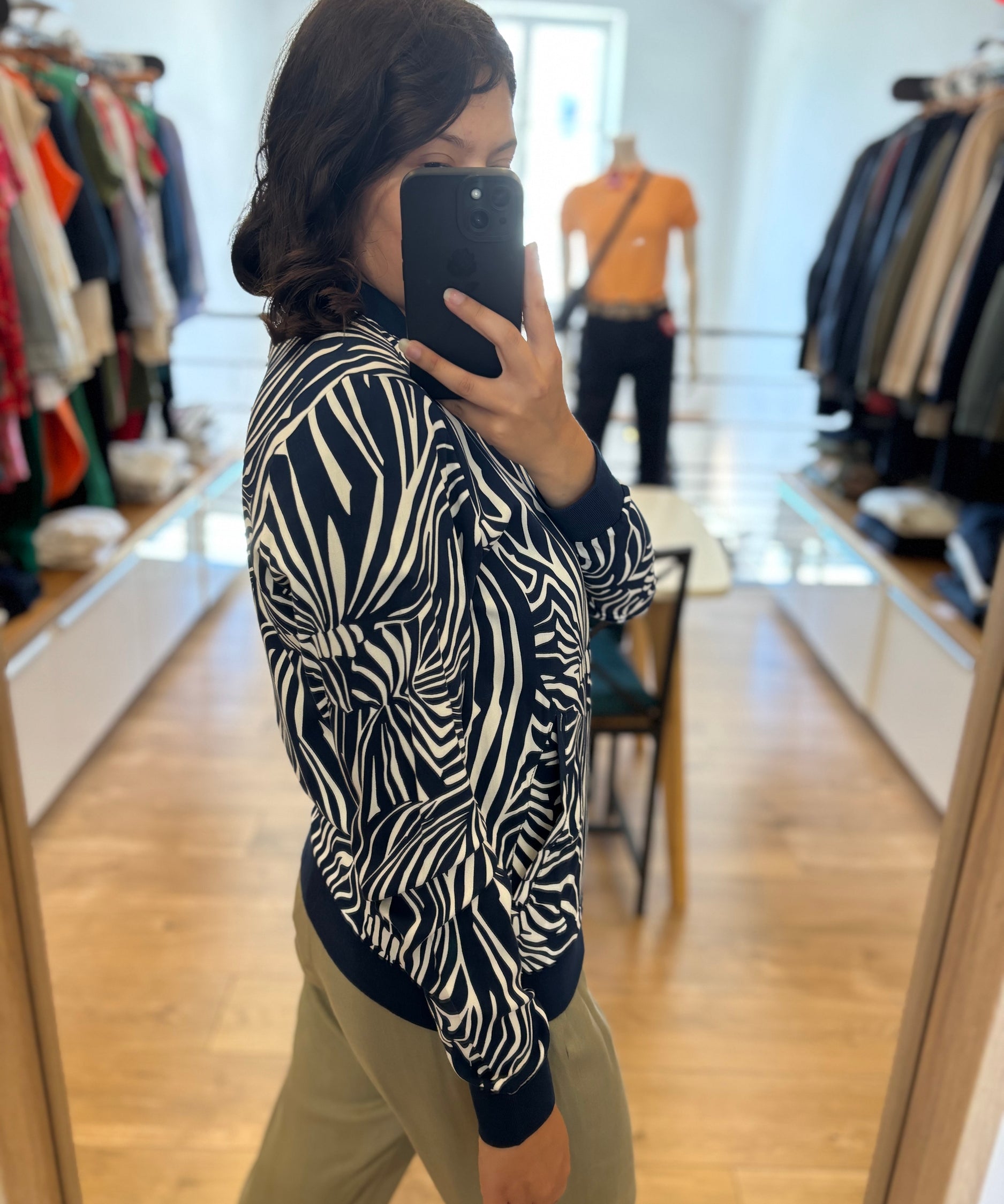 Veste teddy imprimée femme Ylio - Bleu marine - Sun Valley femme