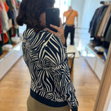 Veste teddy imprimée femme Ylio - Bleu marine - Sun Valley femme