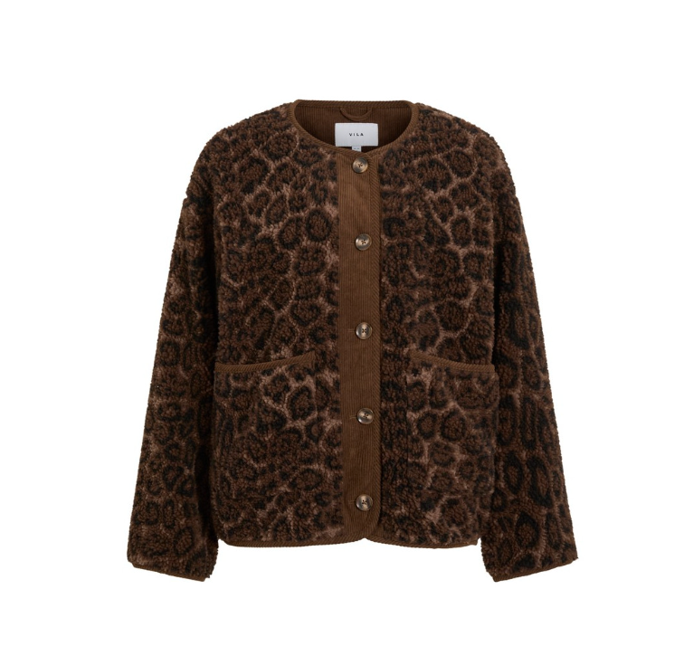 Veste léopard VIADERA VILA Coffee Bean – vue produit de face