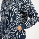 Veste teddy imprimée femme Ylio - Bleu marine - Sun Valley femme