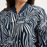 Veste teddy imprimée femme Ylio - Bleu marine - Sun Valley femme