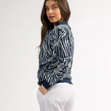 Veste teddy imprimée femme Ylio - Bleu marine - Sun Valley femme